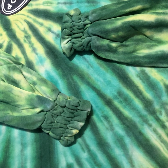 SCOOP Womens Smocked Cuff Lightweight Sweatshirt Size large 12-14 Tie Dye New - Picture 3 of 6